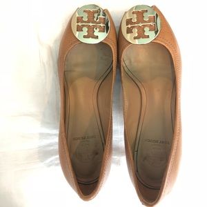 Tory Burch Sally peep toe wedge tan 9